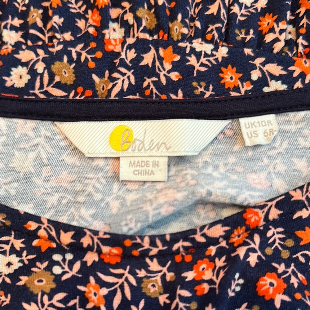 Boden Floral Print Dress - Blue and Orange size 6. - Picture 10 of 13